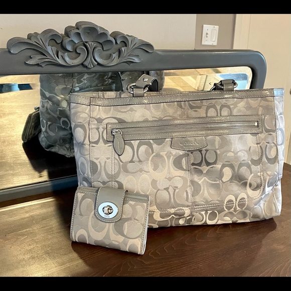 Coach Handbags - XL Coach Optic Satchel and Wallet